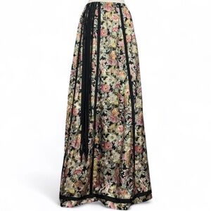 Vintage 90s Chessa Davis Floral Maxi Skirt — French Lace Slip Lined Small 6-8